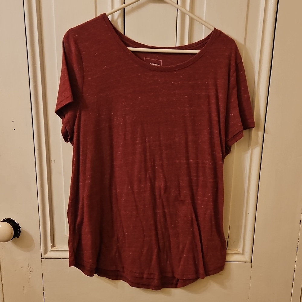 Sonoma Women's Burgundy Short Sleeve Tee